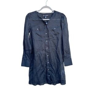 NWT Banana Republic Tunic Shirt Dress, Sheer, Black, Size‎ XXS